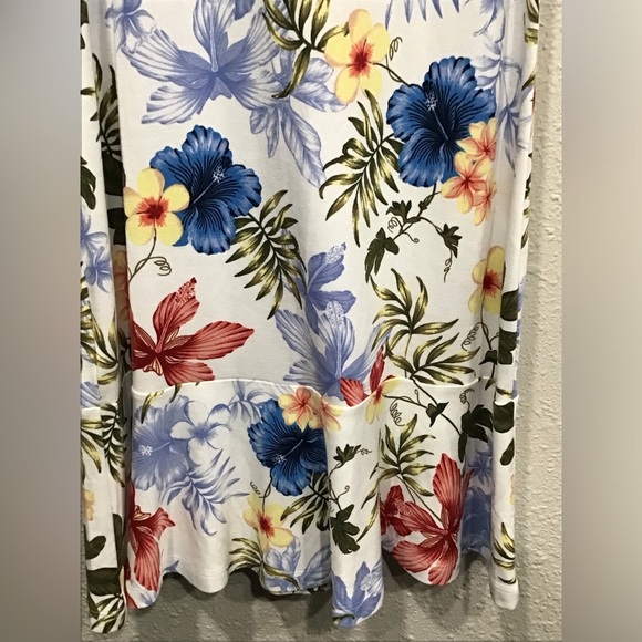 Tommy Bahama Eros Botanical Shift Dress Fishtail Hem Resort Vacation Floral Sz M - Picture 4 of 6